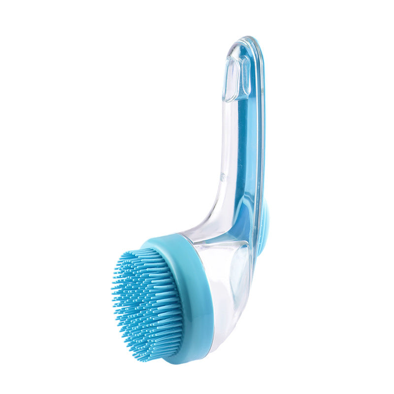 Long Handle Pet Bath Brush - Dog & Cat Shower Grooming Comb