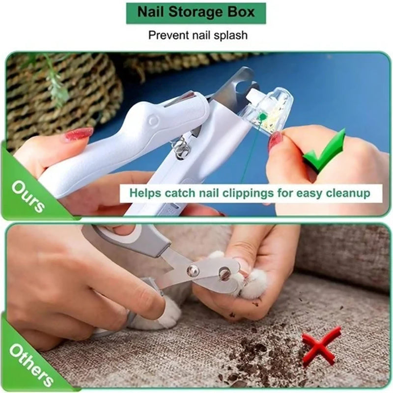 LED Pet Nail Clippers - Professional Dog & Cat Nail Trimmer with Light