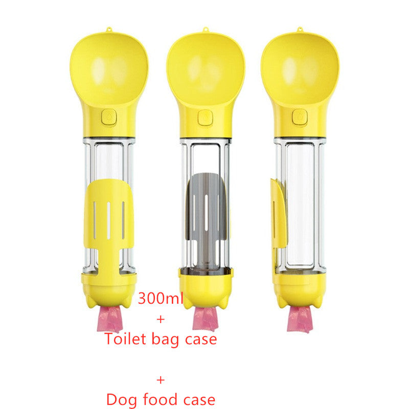 3-in-1 Pet Water Bottle - Portable Dog Travel Bottle with Bowl & Waste Bag Storage