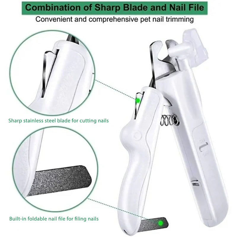 LED Pet Nail Clippers - Professional Dog & Cat Nail Trimmer with Light