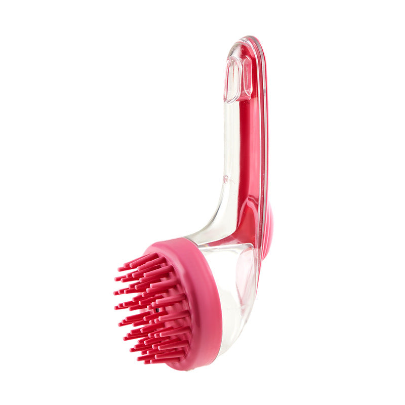 Long Handle Pet Bath Brush - Dog & Cat Shower Grooming Comb