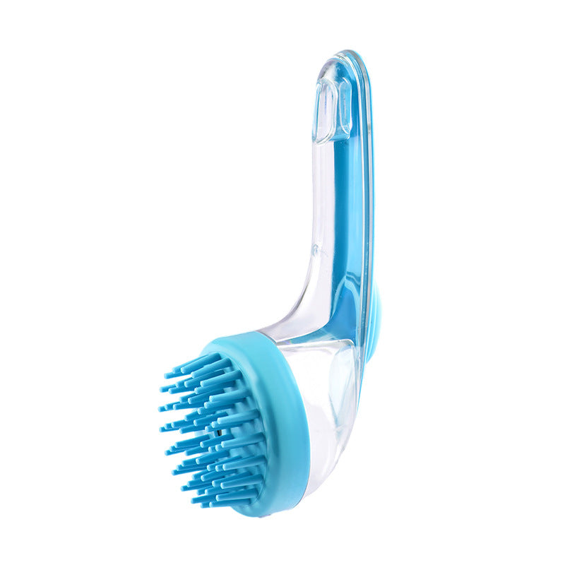 Long Handle Pet Bath Brush - Dog & Cat Shower Grooming Comb