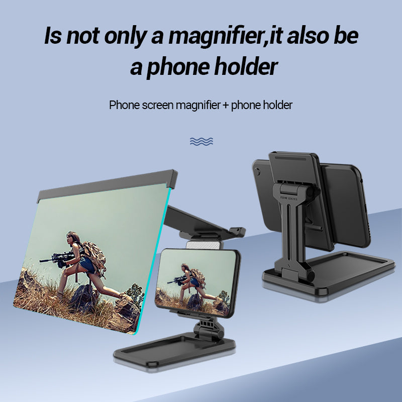 12" Phone Screen Amplifier - Foldable 3D Movie Magnifier Stand