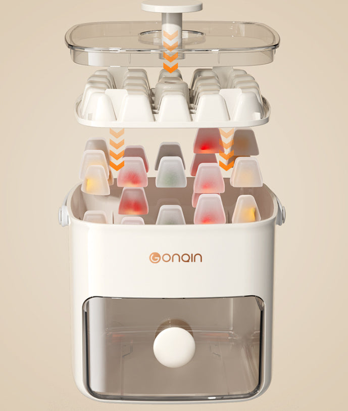 Portable Ice Cube Maker Tray - Quick-Release Silicone Ice Mold