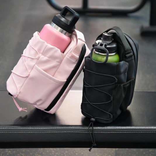 Magnetic Water Bottle Holder Bag - Hands-Free Crossbody Gym Sling