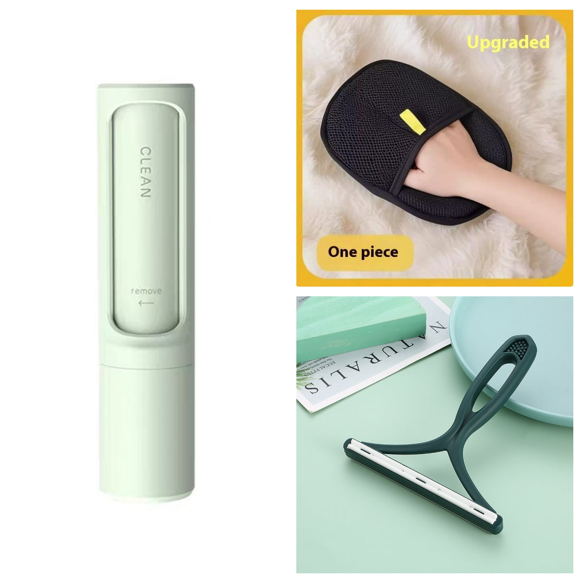2-in-1 Reusable Pet Hair Remover Brush - Self-Cleaning Lint Roller