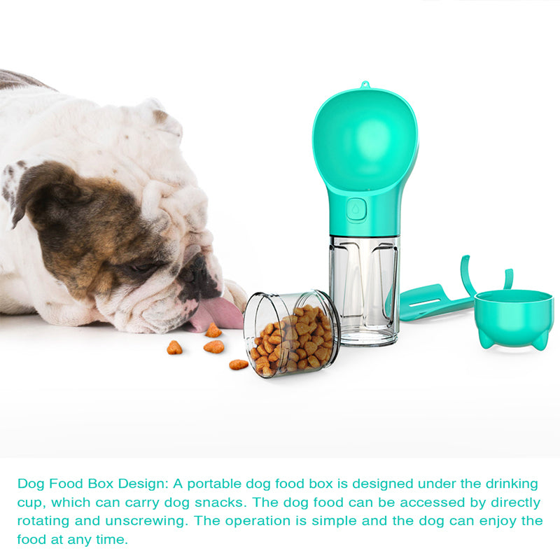 3-in-1 Pet Water Bottle - Portable Dog Travel Bottle with Bowl & Waste Bag Storage